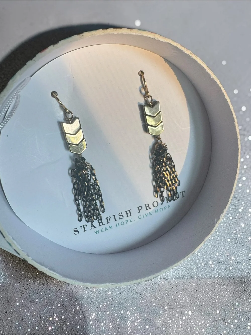 Gold Chain Tassel Drop Earrings
